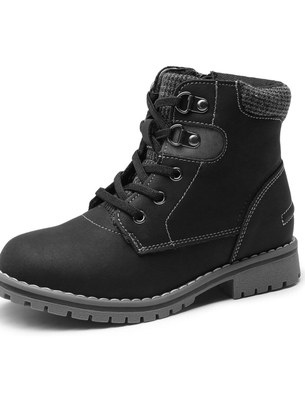 Bruno Marc Toddler Black Combat Boots - Side Zipper - Size 9